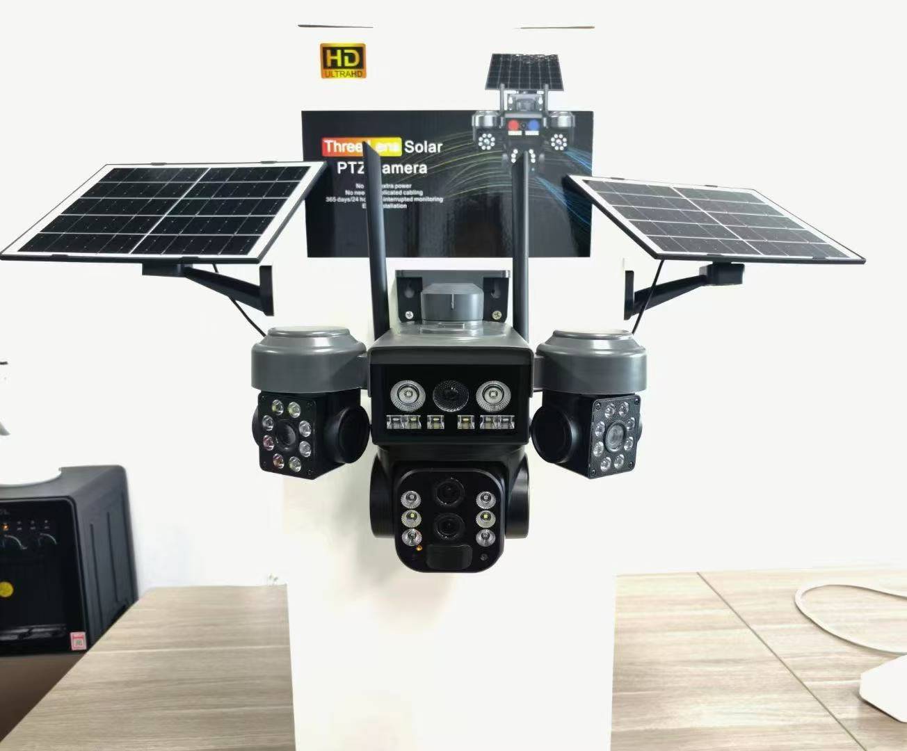 Triple lenses Dual solar 4G PTZ CCTV Camera - Image 2